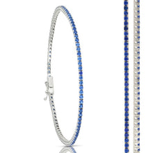  bracciale tennis in oro bianco con pietre blue da 6,60 gr