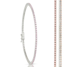  bracciale tennis in oro bianco con pietre rosa da 5,60 gr