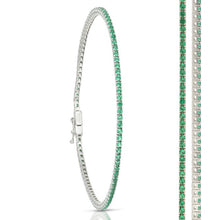  bracciale tennis in oro bianco con pietre verdi da 5,60 gr