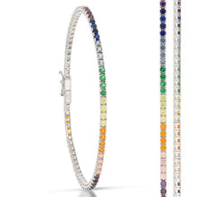  bracciale tennis in oro bianco con pietre multicolore da 7,50 gr