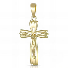  Croce Piena con Cristo in Oro Giallo