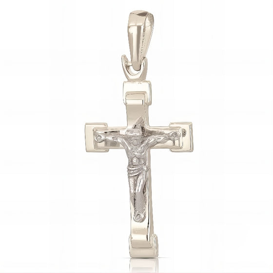 Croce con Cristo in Oro Bianco da 2,80 gr.