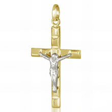  Croce con Cristo in Oro Giallo e Bianco da 1,30 gr.