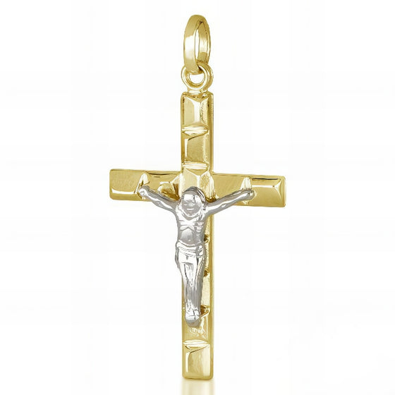 Croce con Cristo in Oro Giallo e Bianco da 1,30 gr.