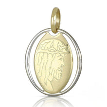  medaglia con cristo in oro bicolore