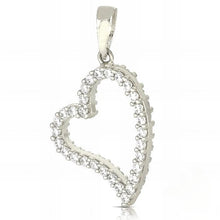  Pendente Cuore in Oro Bianco con Zirconi da 1,40gr