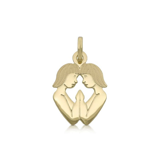 pendente segno zodiacale gemelli in oro giallo