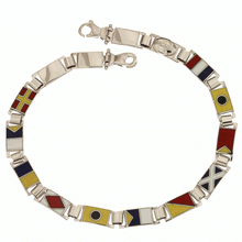  Bracciale in oro bianco 18kt con bandierine

