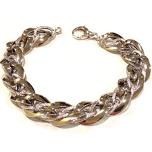  Bracciale oro bianco 18kt con maglie lucide e ritorte