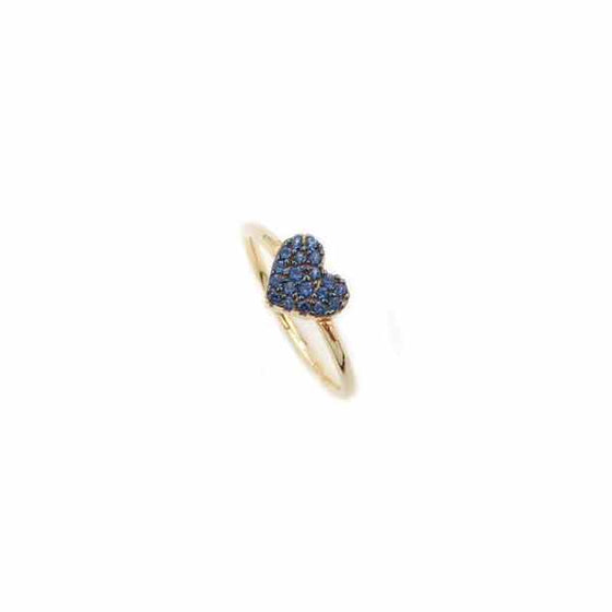 Anello stella con pietre blu colorate in Oro Giallo 18 KT