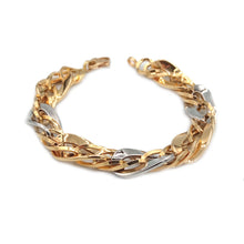  Bracciale In Oro Giallo e Bianco Maglie lucide 18Kt