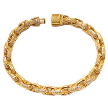  Bracciale Catena forzatina in oro giallo brillantato