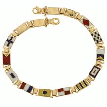  Bracciale in oro giallo 18kt con bandierine gr. 13