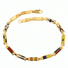  Bracciale in oro giallo 18kt con bandierine