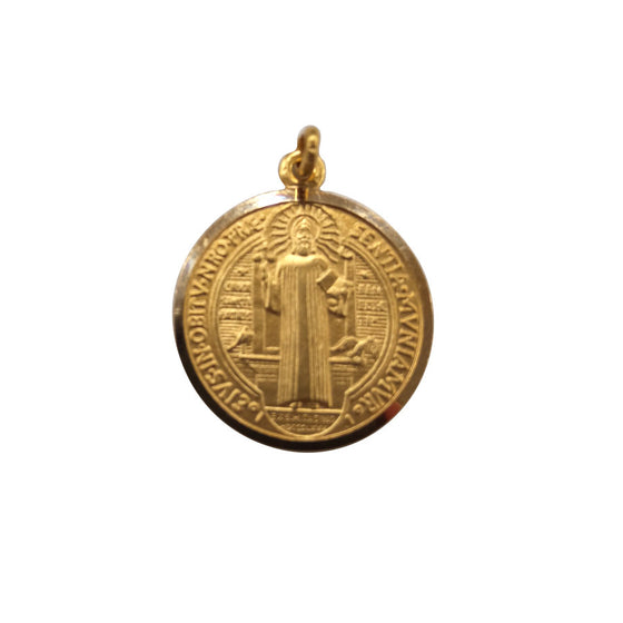 Medaglia Ciondolo San Benedetto in Oro Giallo 18 kt