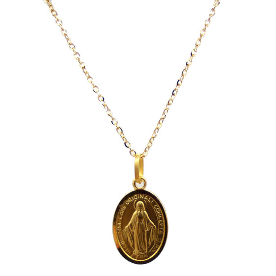 Collana con Medaglia Madonna Miracolosa in oro 18kt
