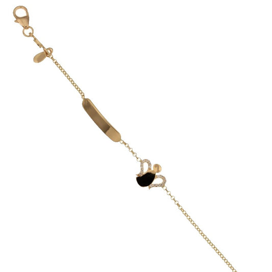 bracciale bambina oro giallo con angioletto, targa 12/14 cm 2.60 gr