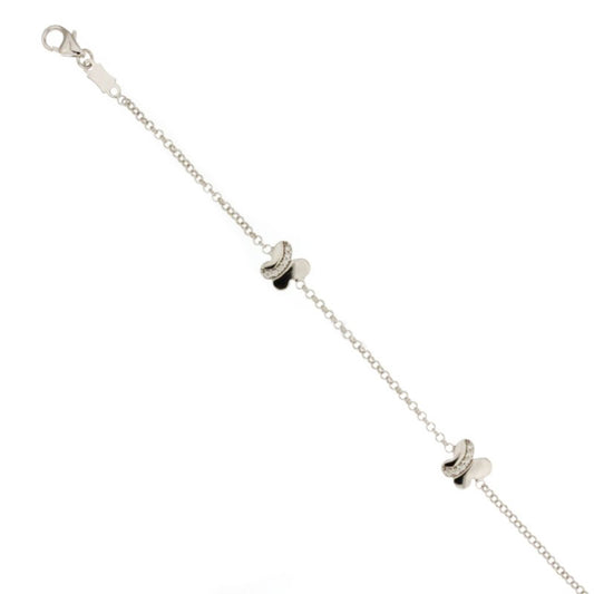 bracciale bambina oro bianco con farfalline 1.60 gr