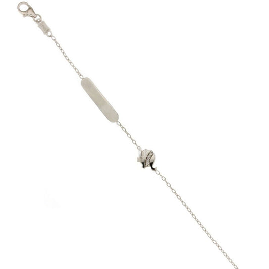 bracciale bambina oro bianco con elefante, targa 12/14 cm 1.30 gr