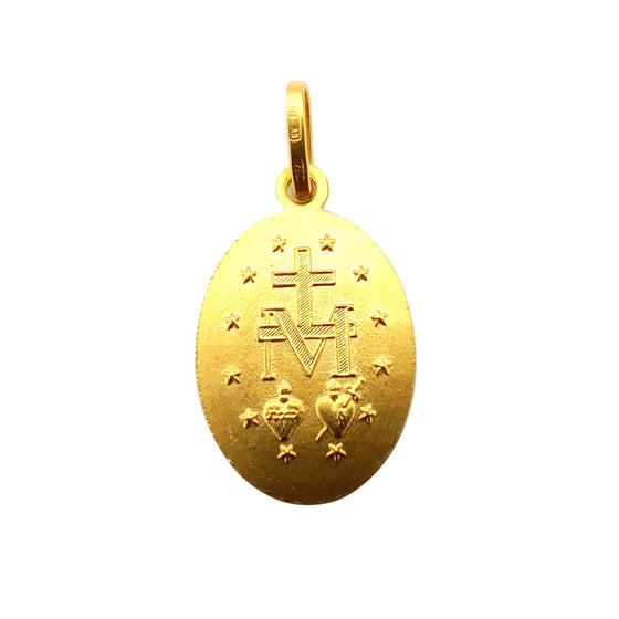 Medaglia Madonna Miracolosa in oro giallo da gr 4.10 IS009G