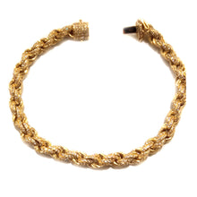  Bracciale Maglia Corda Brillantato In Oro Giallo 18Kt