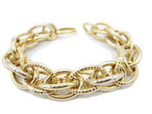  Bracciale Maglie Ovali In Oro Giallo 18Kt