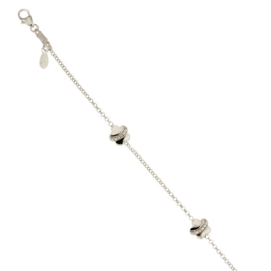 bracciale bambina oro bianco con fiore 1.80 gr