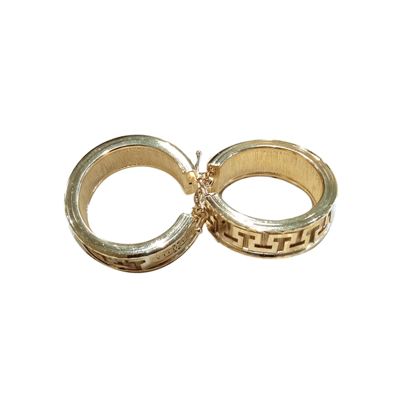 Orecchini cerchio in oro giallo con greche codice: 1416983