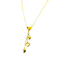  Catenina con cuori pendenti in oro giallo da gr 3.00