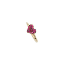  Anello stella con pietre fucsia colorate in Oro Giallo 18 KT