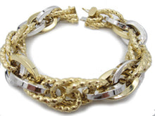  Bracciale Maglie Ovali In Oro Giallo e Bianco 18Kt