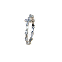  Anello rosario con pietre bianche in oro bianco gr 2.00