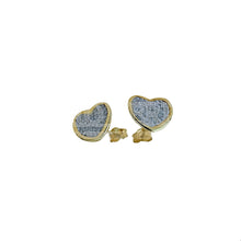  Orecchini da donna cuore con pietre in oro giallo  gr 1.20